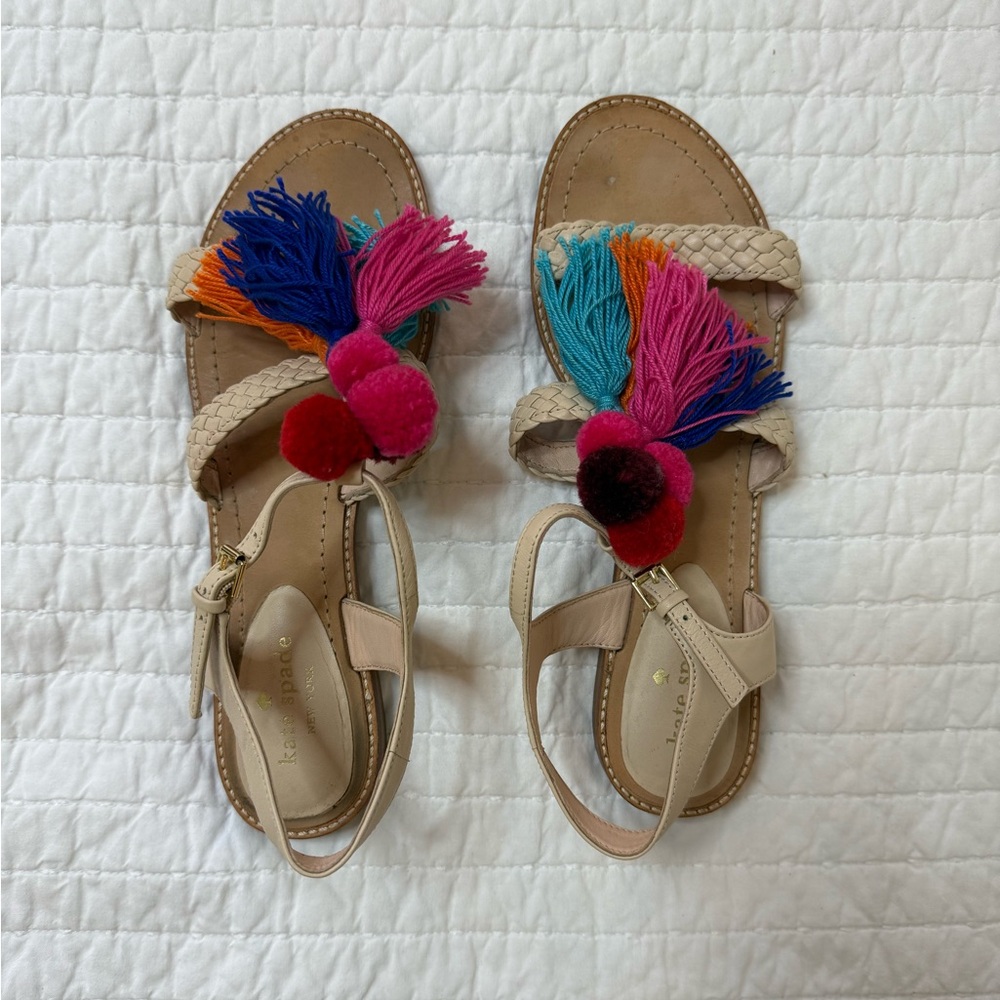 Kate Spade Pom Pom Tassel Sandal 8.5
